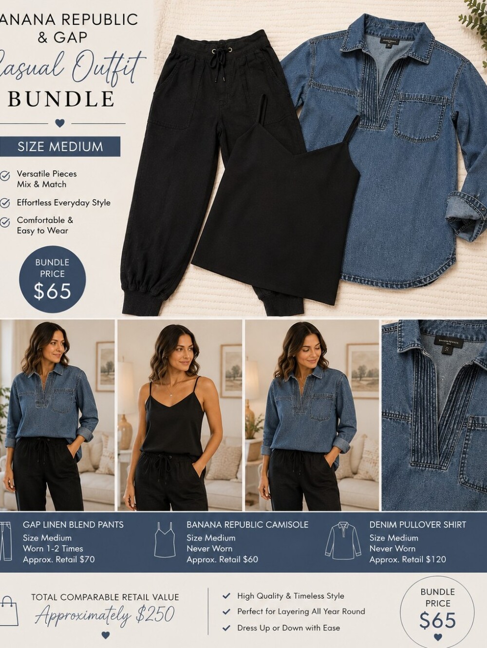 ✨✨Banana Republic & Gap Casual Outfit Bundle | Size Medium